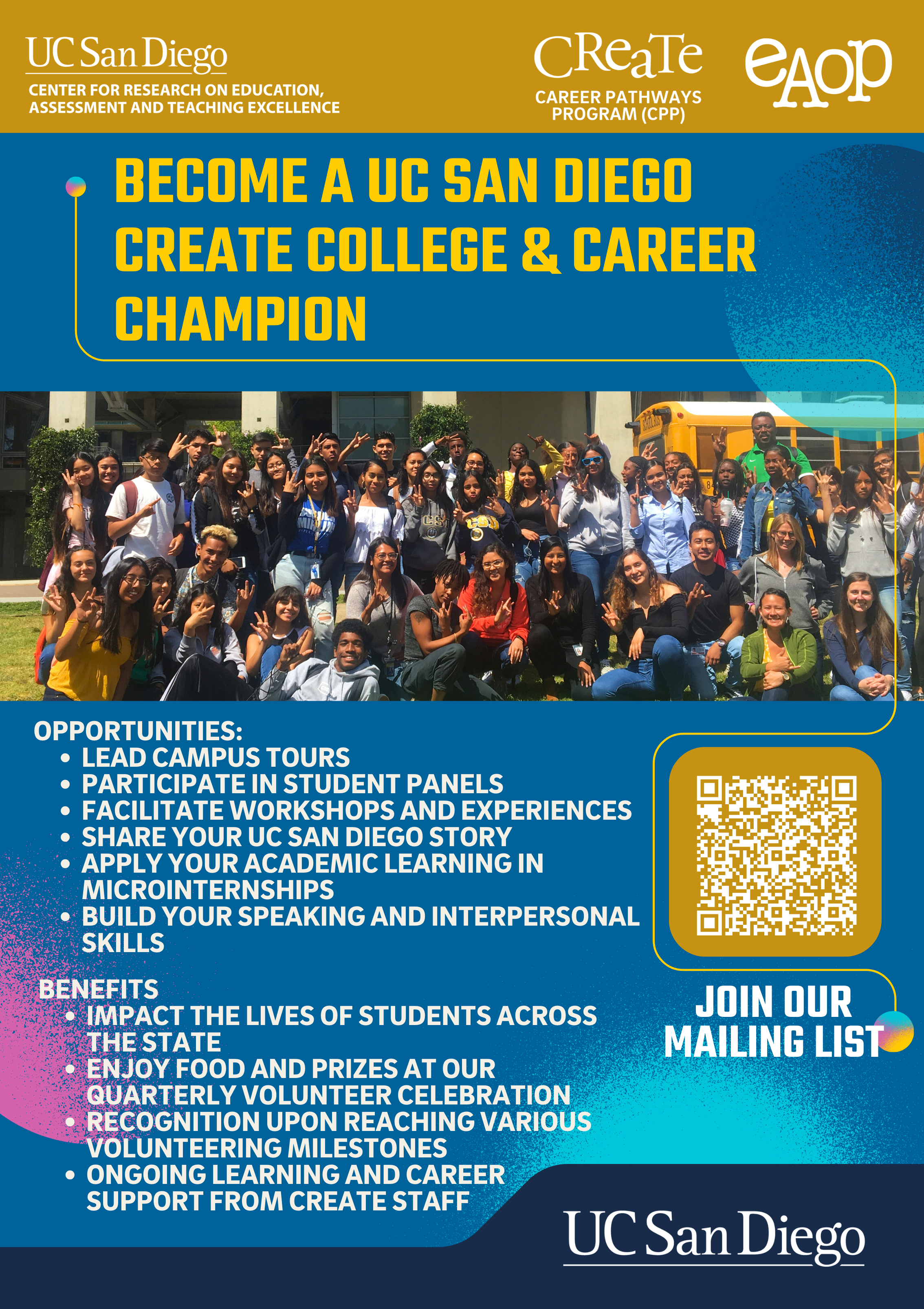 Sign up to become a CREATE College and Career Champion